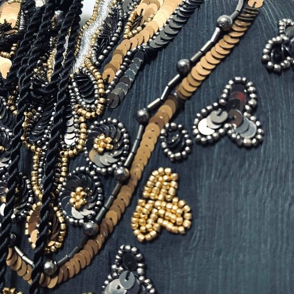 NOVICA Tie-Dye Beaded Viscose Tunic Top S - Picture 4 of 12